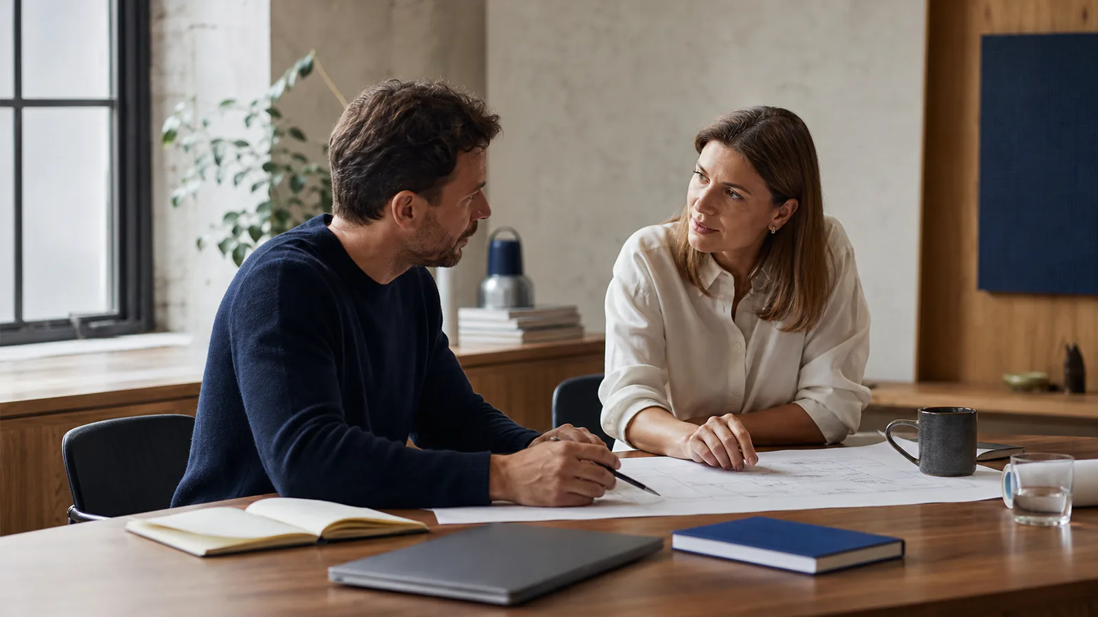 Independent consultant preparing for a focused client conversation